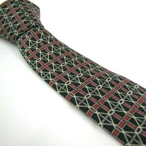 HERMES PARIS Tie 7023 TA Navy Blue Chain Link